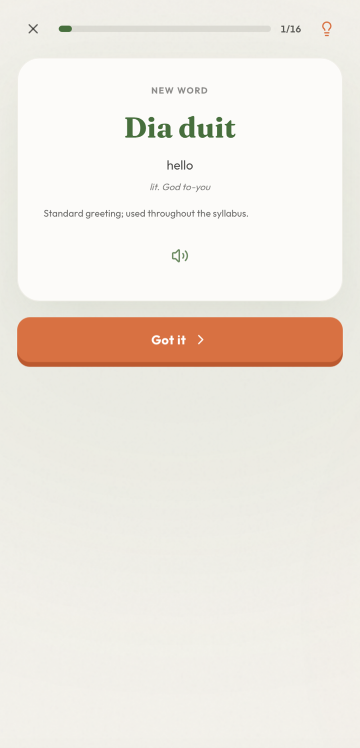 Gaeilge Go Deo — screen 4