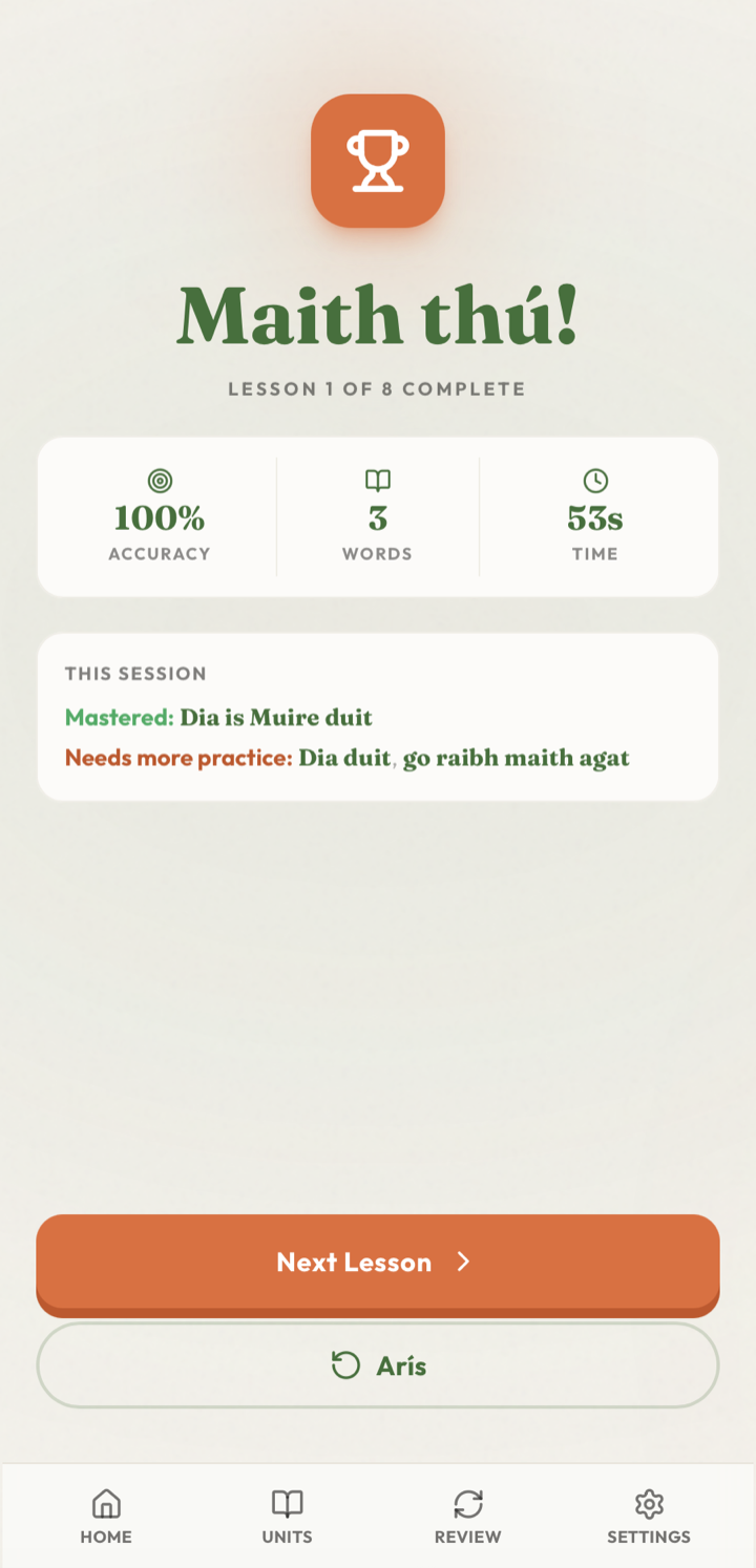 Gaeilge Go Deo — screen 6